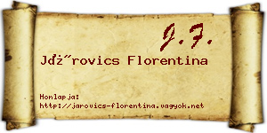 Járovics Florentina névjegykártya